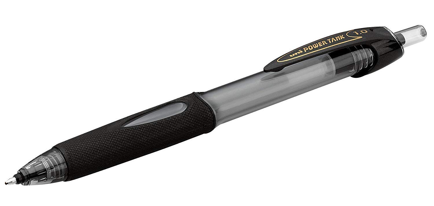 uni-ball-power-tank-rt-stylo-bille-r-tractable-1-0-mm-noir-corps-fum image 4