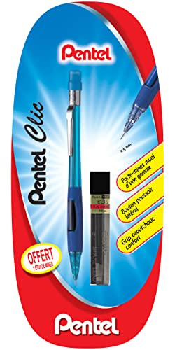 pentel-pd345-porte-mines-0-5-mm-canon-fixe-4-mm-bleu-tui-mines-offert image 4