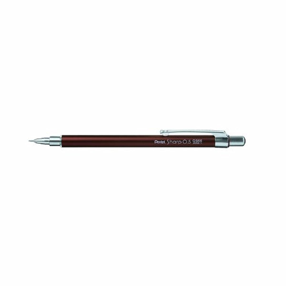 pentel-qs55-e-mini-porte-mine-0-5-mm-chocolat-corps-m-tal-lot-de-10 image 1