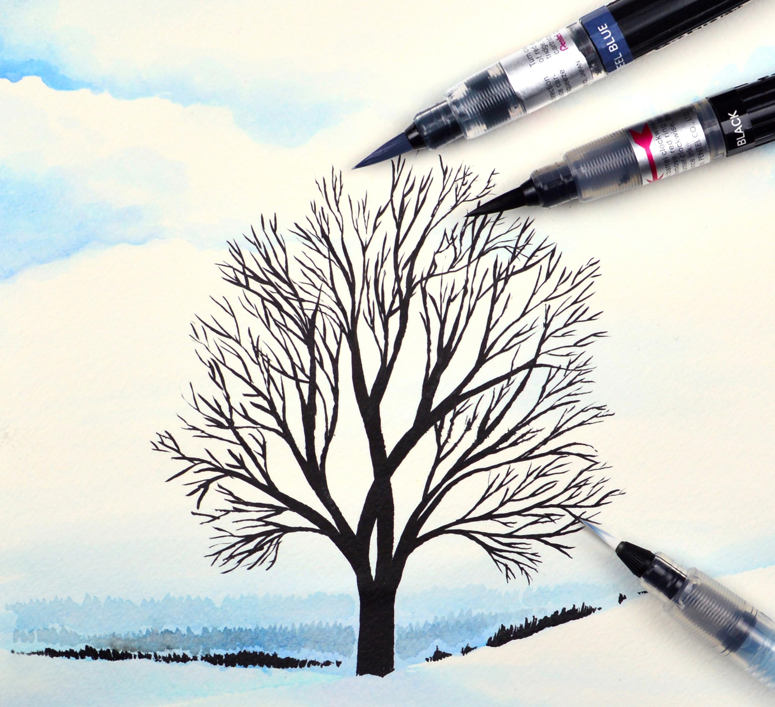 pentel-xgfl-color-brush-pinceau-rechargeable-encre-aquarellable-noir-xgfl-101x image 8