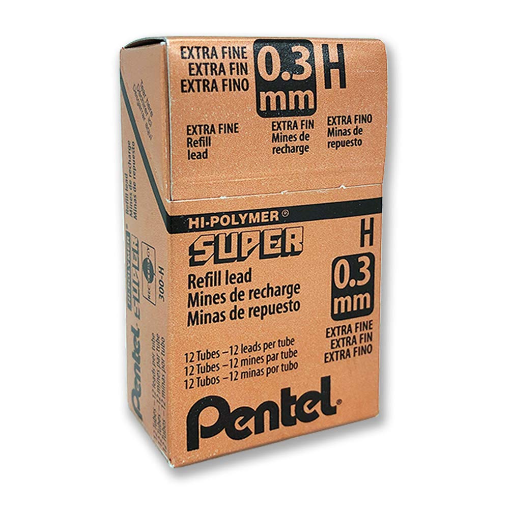 pentel-hi-polymer-super-300-h-lot-de-12-tuis-de-12-mines-0-3-mm-h image 4