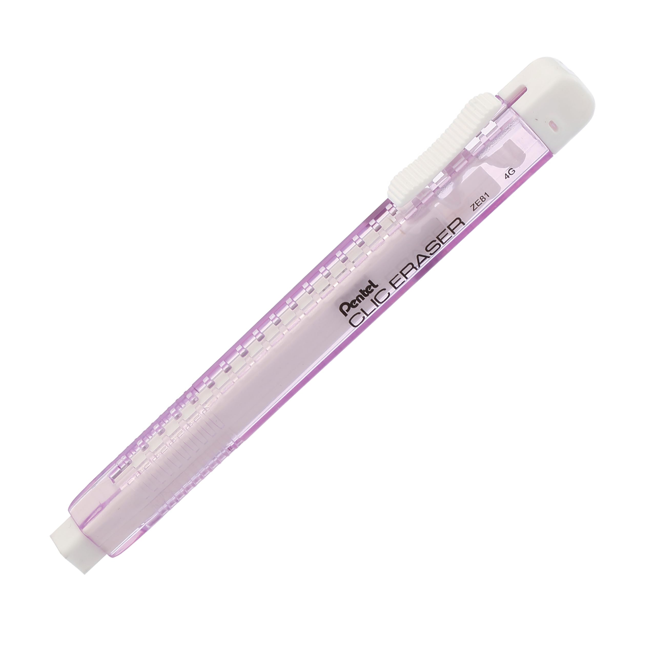 pentel-clic-eraser-ze81-stylo-gomme-rectangulaire-rechargeable-violet-transparen image 3
