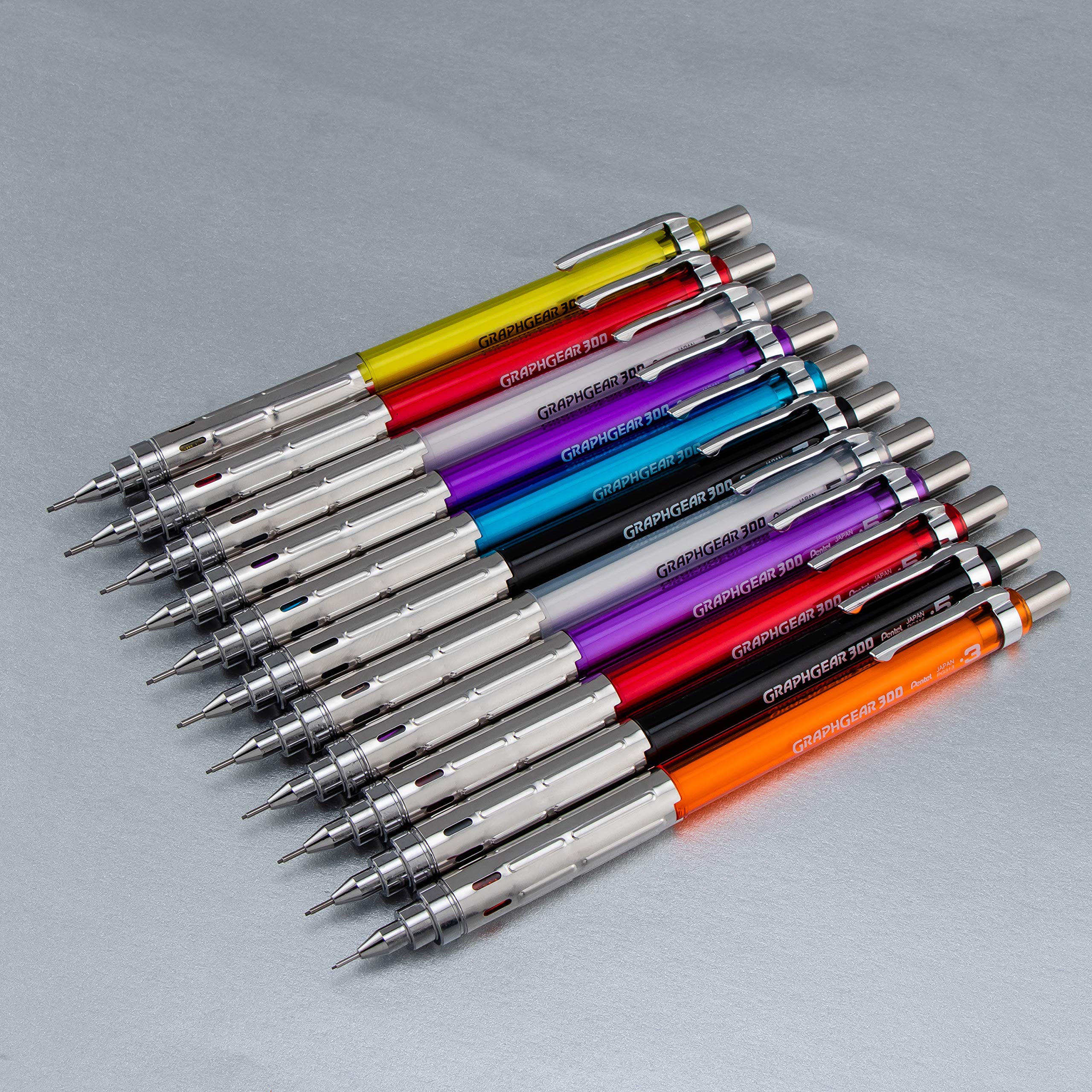 pentel-graphgear-300-pg313-porte-mine-technique-0-3-mm-corps-orange-transparent- image 7