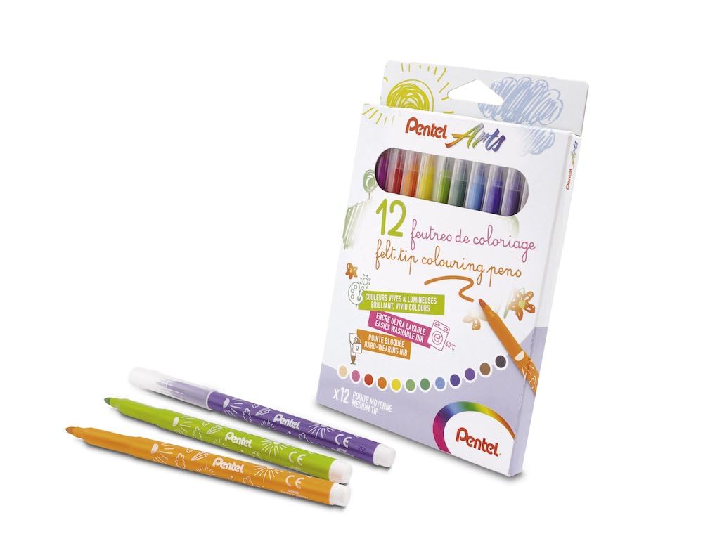 pentel-arts-scs2e-12-feutres-de-coloriage-lavables-pack-12-couleurs image 2
