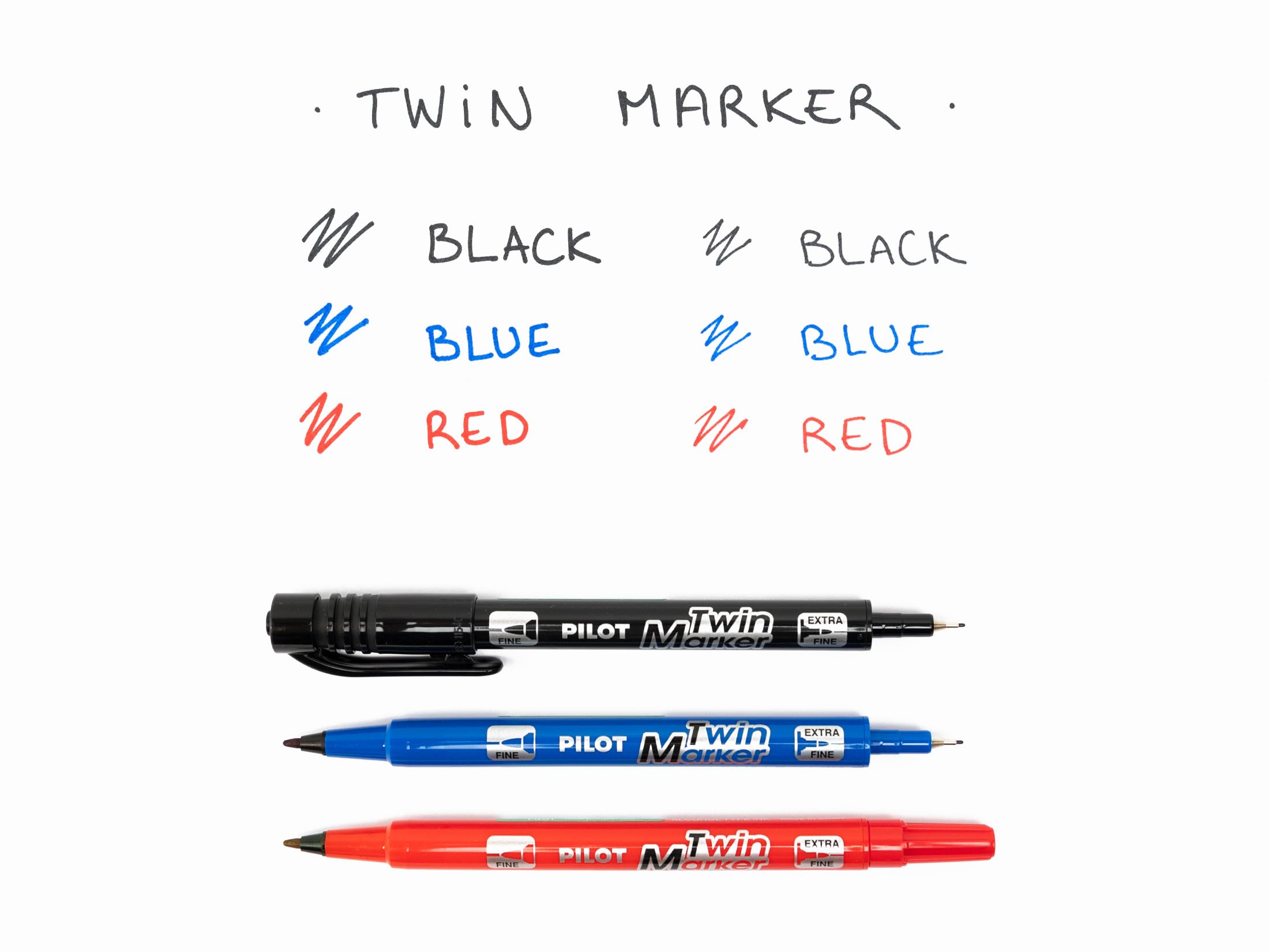 pilot-twin-marker-lot-de-4-marqueurs-permanents-2-en-1-noir-double-pointe-fine-0 image 5