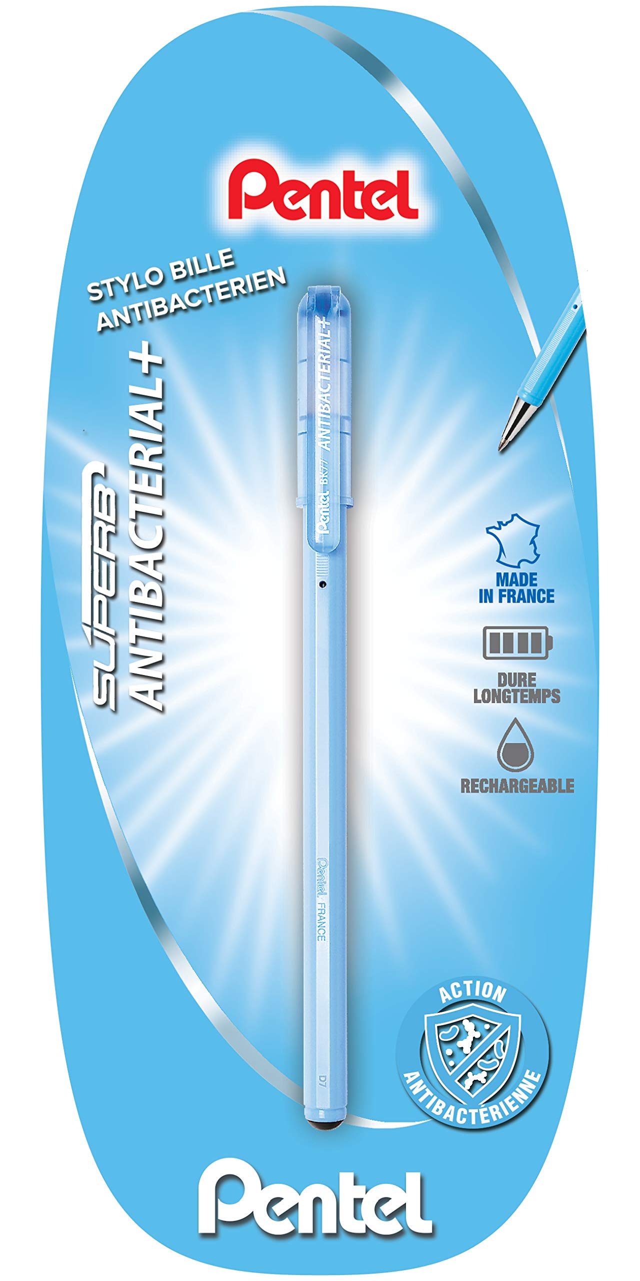 pentel-superb-antibacterial-bk77ab-stylo-bille-noir-lot-de-12 image 8