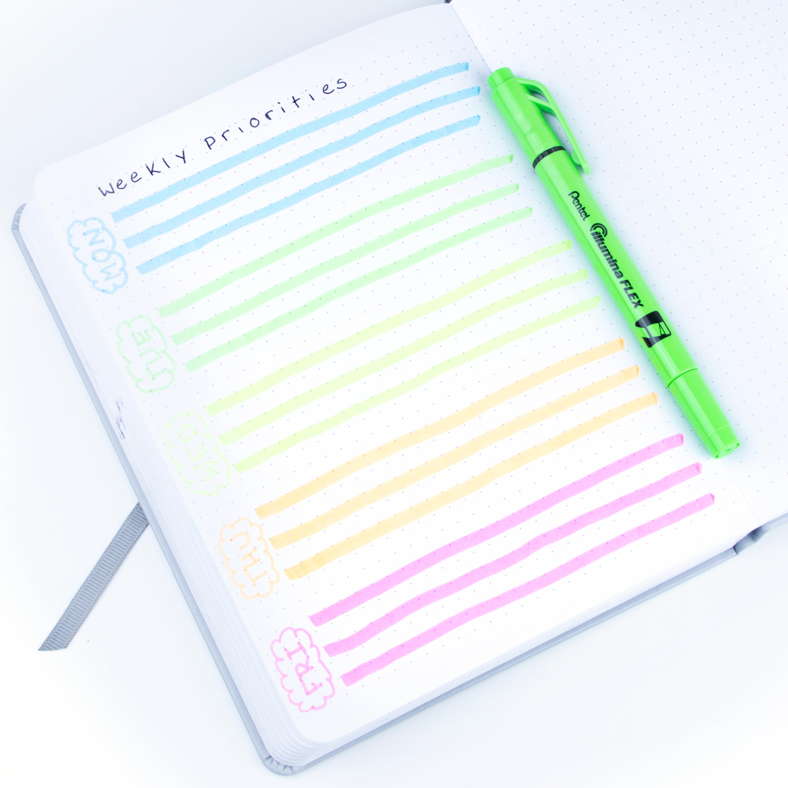 pentel-illumina-flex-slw11-surligneur-bi-pointe-vert-lot-de-10 image 6