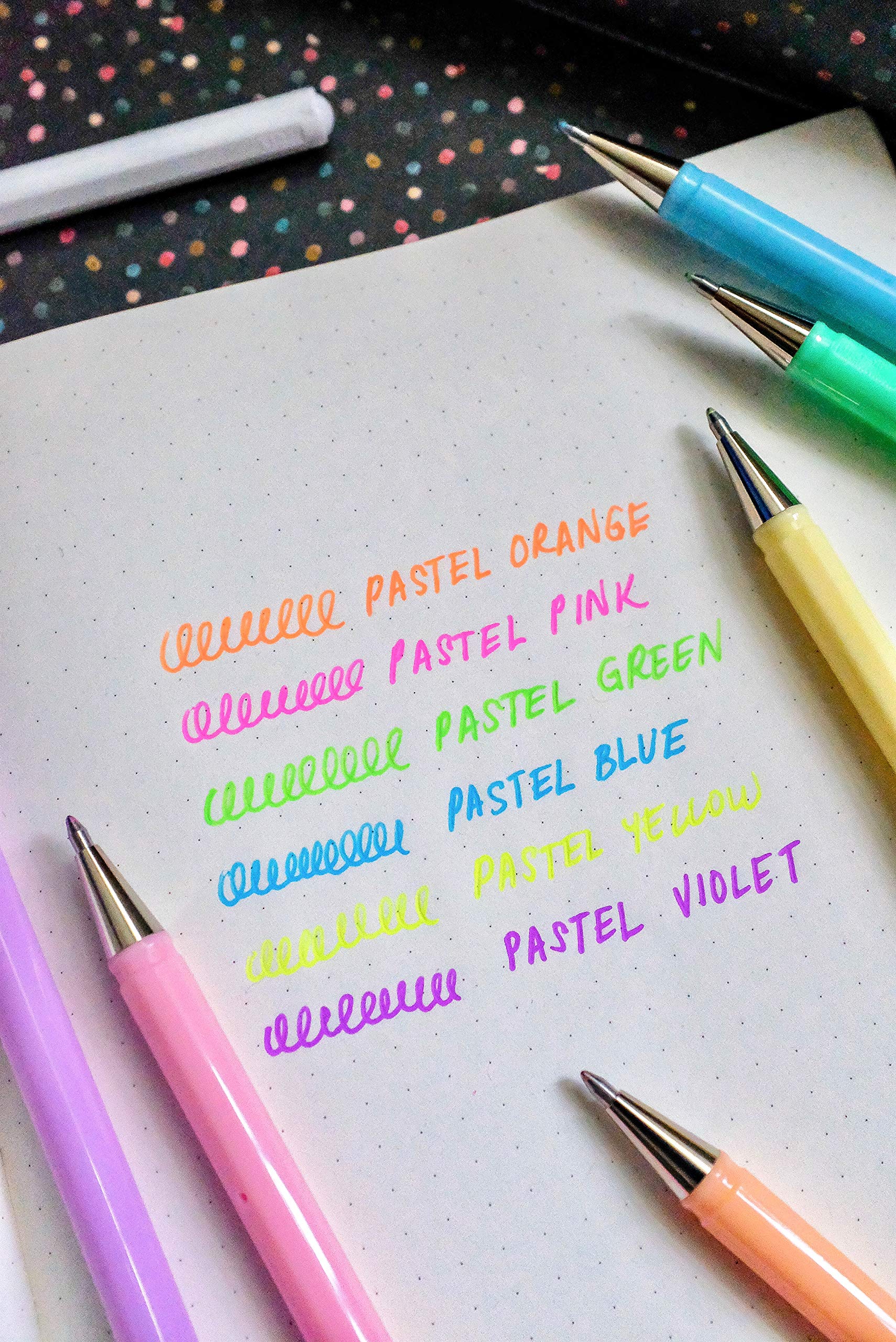 pentel-hybrid-k108p-roller-gel-pastel-0-8-mm-pochette-de-6-couleurs image 3