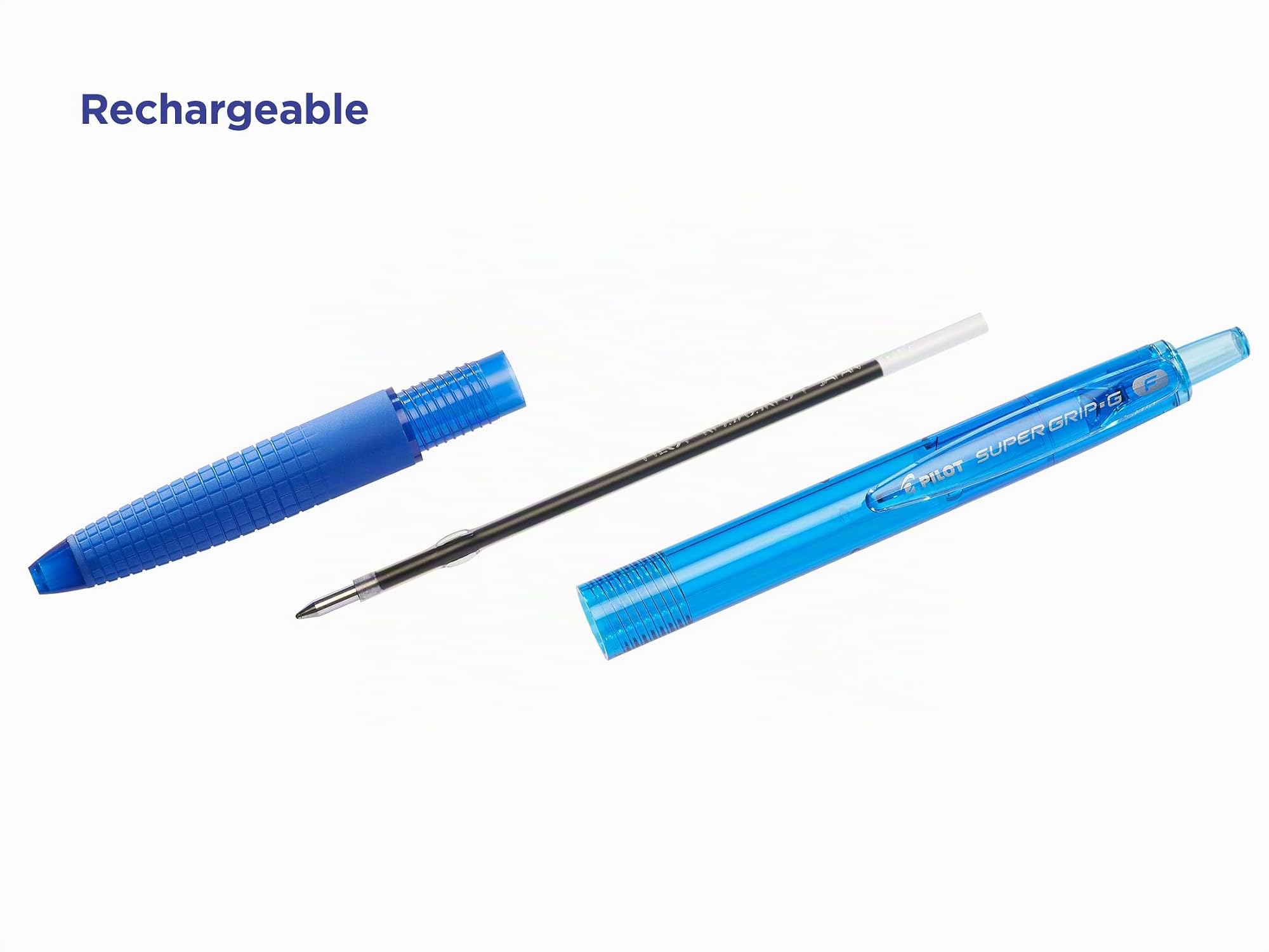 pilot-super-grip-g-lot-de-12-stylos-bille-r-tractables-pointe-moyenne-1-mm-4-ble image 4