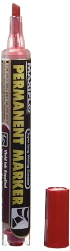 pentel-maxiflo-nlf60-bo-marqueur-permanent-bouton-poussoir-pointe-biseaut-e-roug image 5