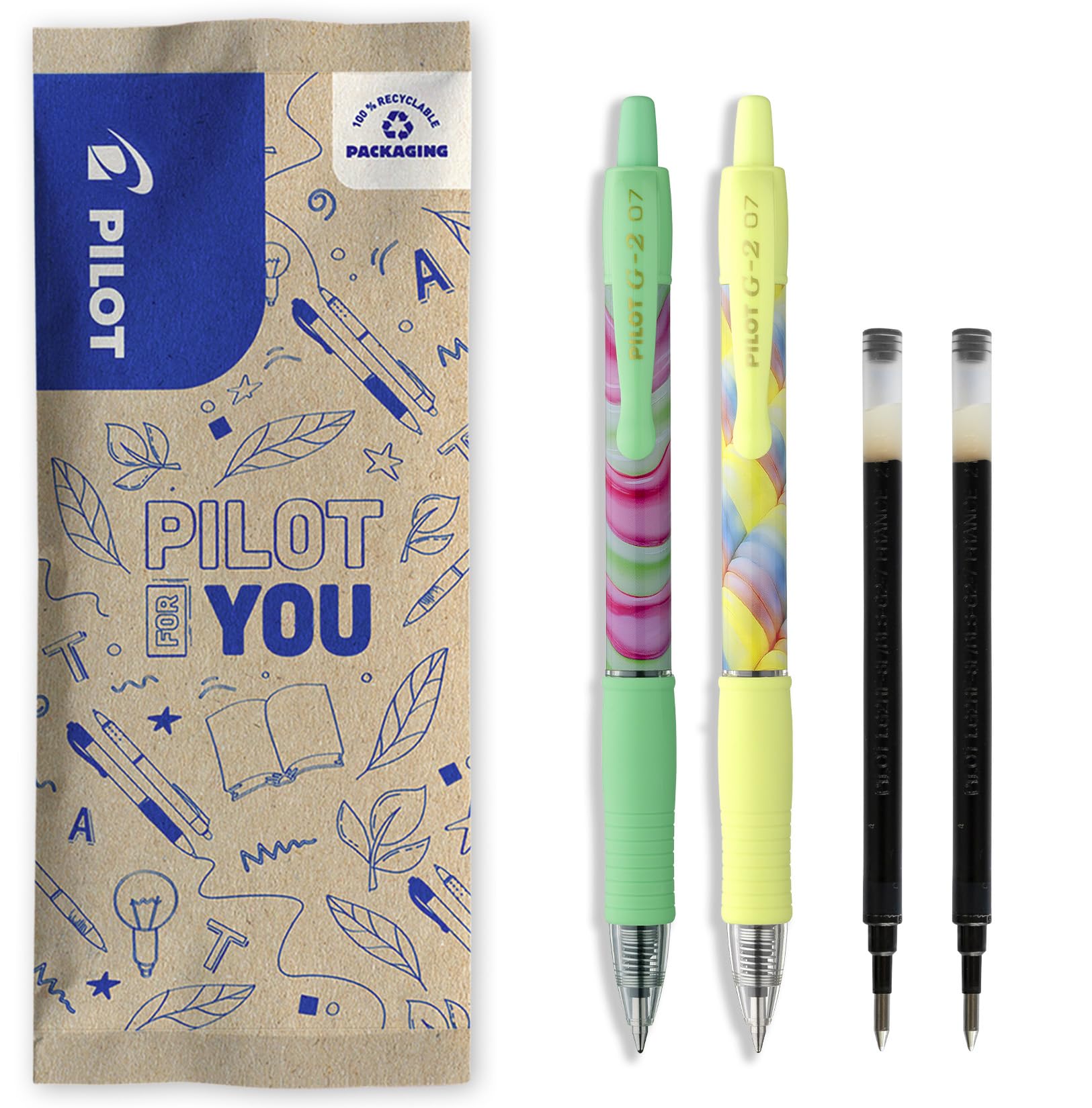 pilot-g2-plus-stylo-roller-encre-gel-r-tractable-0-7-mm-noir-bleu-rouge-vert-lot image 8
