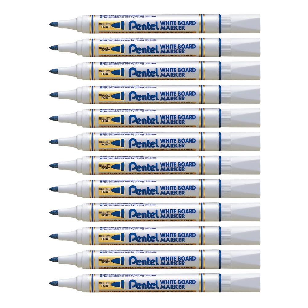 pentel-mw85-b-white-marker-lot-de-12-marqueurs-tableau-blanc-4-5-mm-rouge image 8