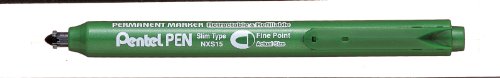 pentel-pen-nxs15-marqueur-permanent-r-tractable-vert-lot-de-12 image 2