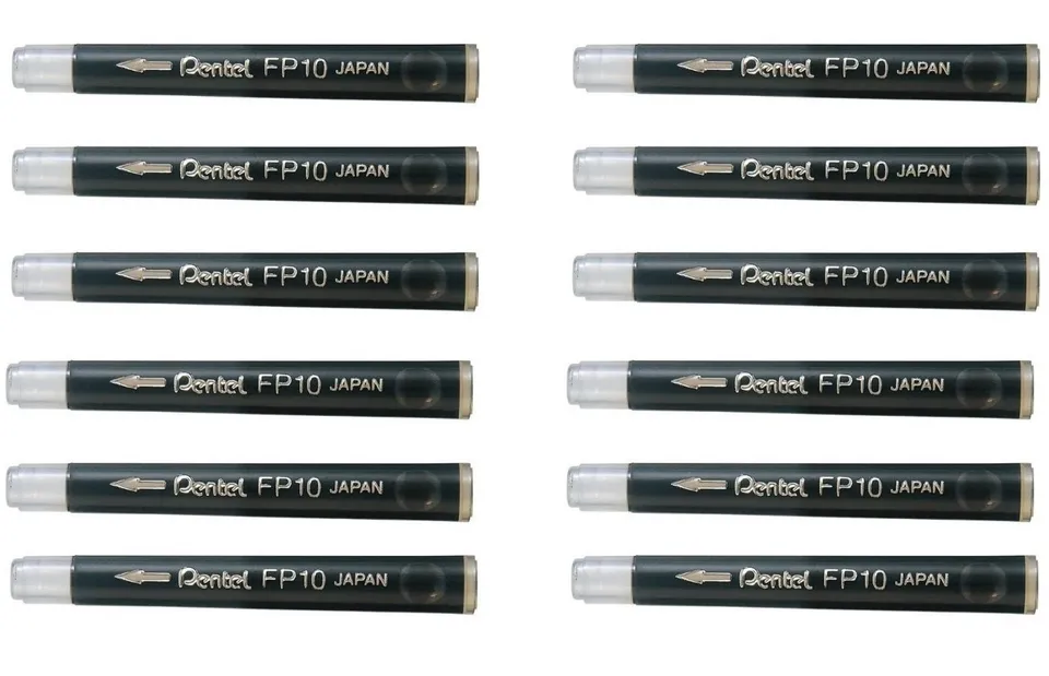 pentel-pocket-brush-fp10-cartouches-encre-noire-lot-de-12-tuis-de-4-cartouches image 1