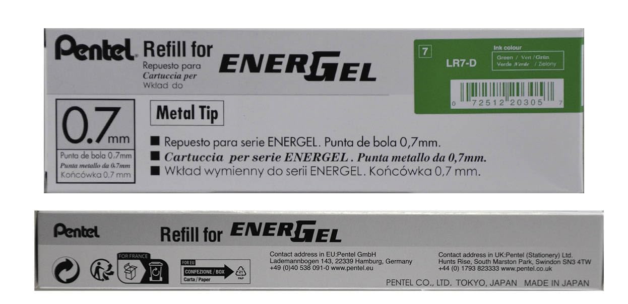 pentel-energel-lr7-d-recharge-roller-gel-0-7-mm-vert image 3