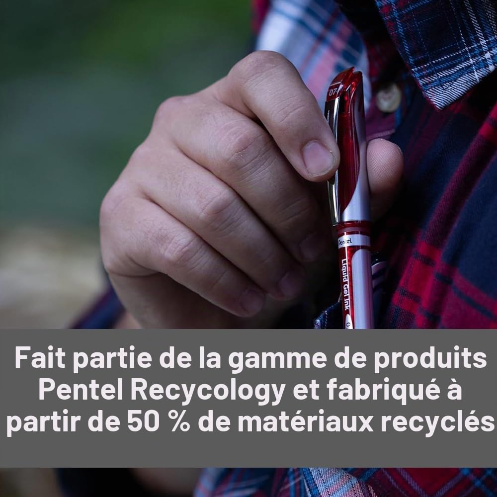 pentel-ball-r56-stylo-bille-0-6-mm-rouge-corps-vert-rechargeable image 5