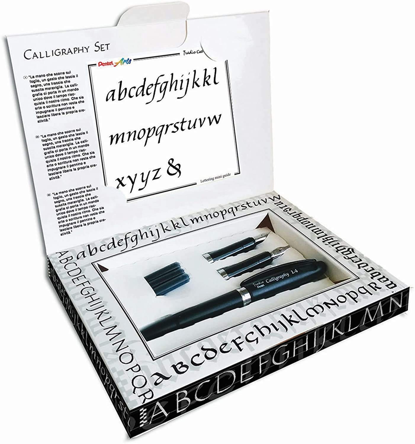 pentel-tradio-calligraphy-stylo-plume-calligraphie-1-4-mm-noir image 6