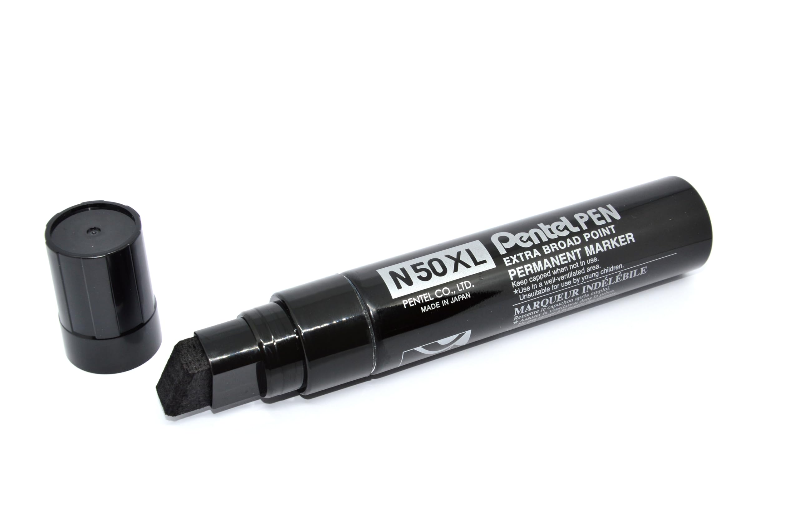 pentel-n50xl-marqueur-permanent-noir-pointe-biseaut-e-8-15-4-mm image 2