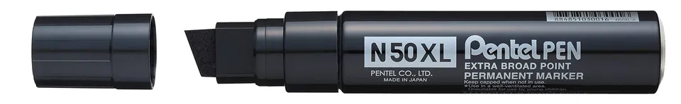 pentel-n50xl-marqueur-permanent-noir-pointe-biseaut-e-8-15-4-mm image 1