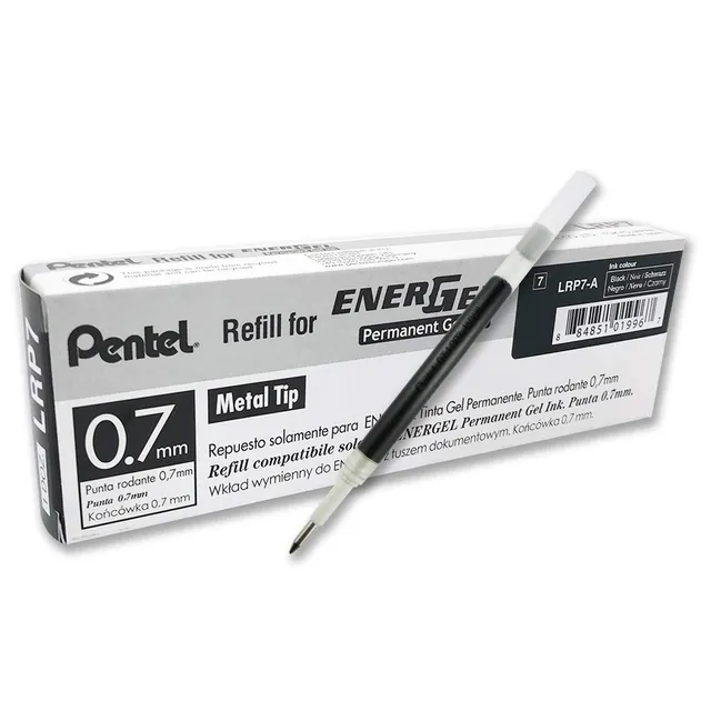 pentel-energel-lrp7-a-recharge-roller-gel-noir-permanent-lot-de-12 image 1