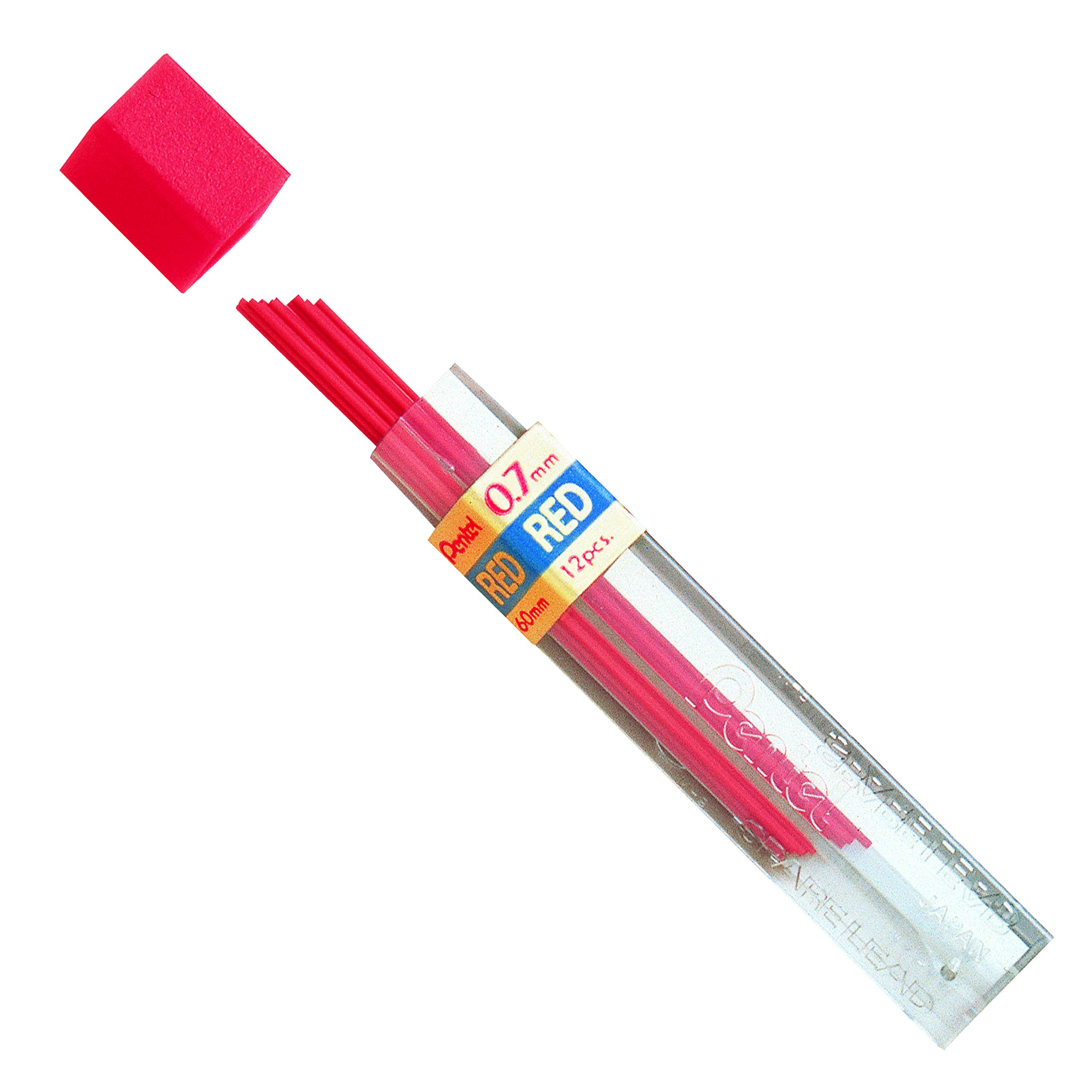 pentel-super-hi-polymer-ppr-7-mines-0-7-mm-rouge-hb-lot-de-12-tui-de-12-mines image 3