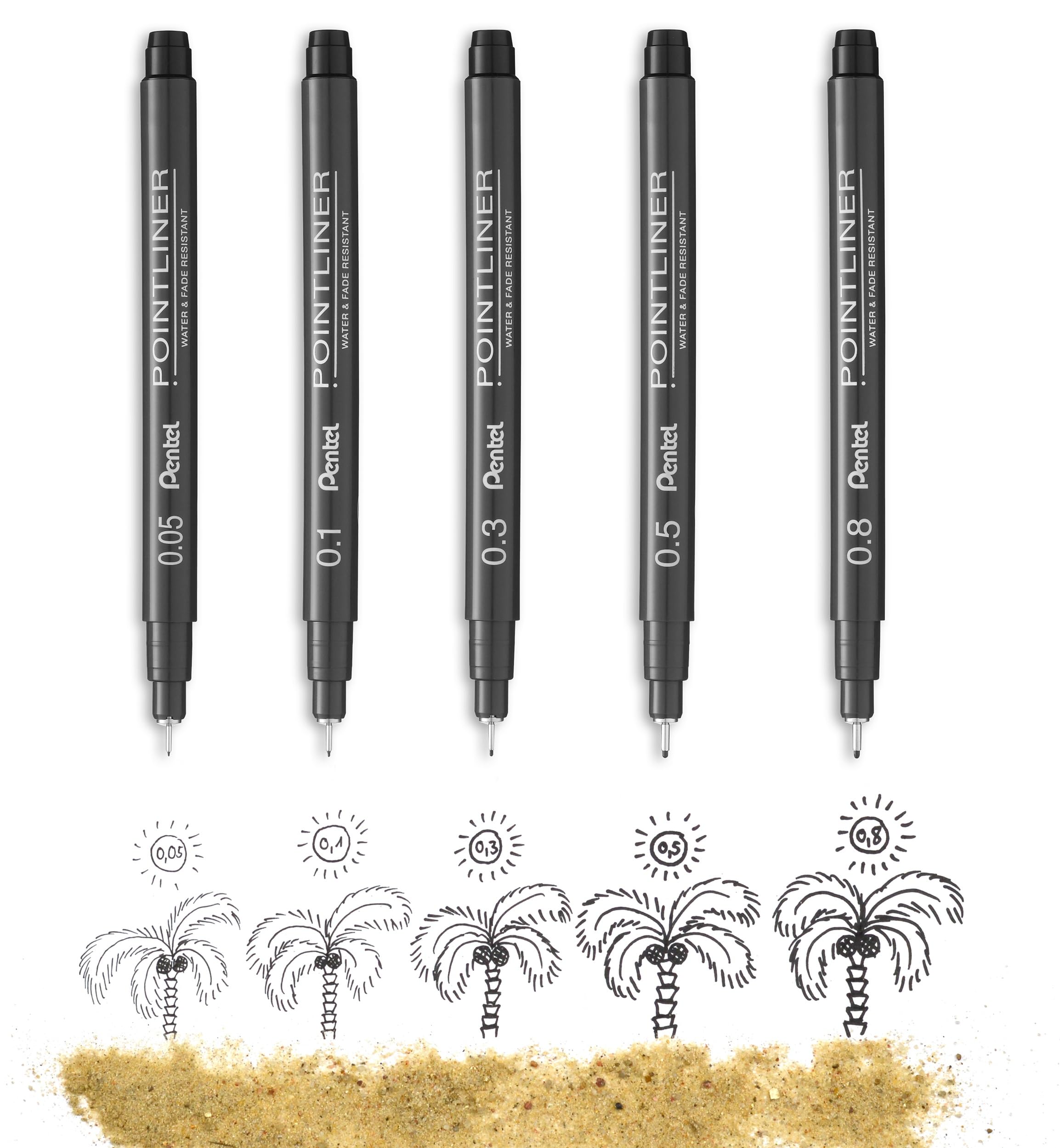 pentel-pointliner-s20p-5-lot-de-5-feutres-fins-noirs-0-05-0-8-mm image 7