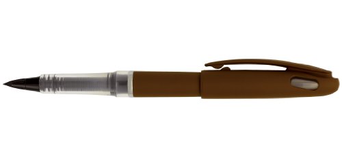 pentel-tradio-feutre-plume-rechargeable-noir-corps-terre-lot-de-12 image 2