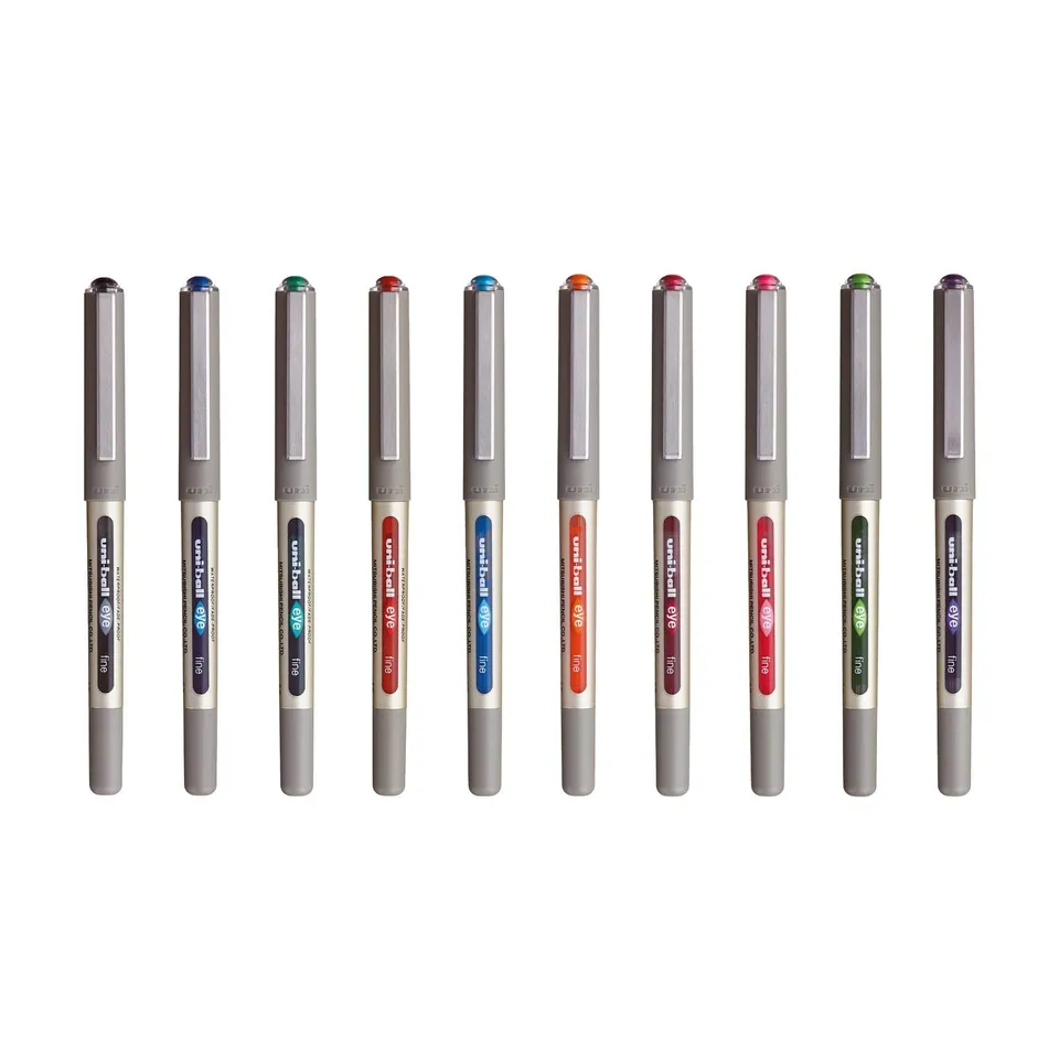 uni-ball-eye-roller-encre-liquide-0-7-mm-multicolore-lot-de-10 image 1