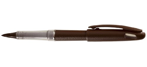 pentel-tradio-lot-de-12-feutres-plume-rechargeables-noir-corps-cuir-vermillon-0- image 5