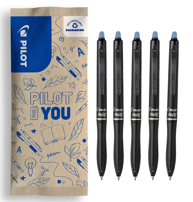 pilot-frixion-ball-plus-stylo-roller-effa-able-bleu-pointe-moyenne-0-7-mm-lot-de image 1