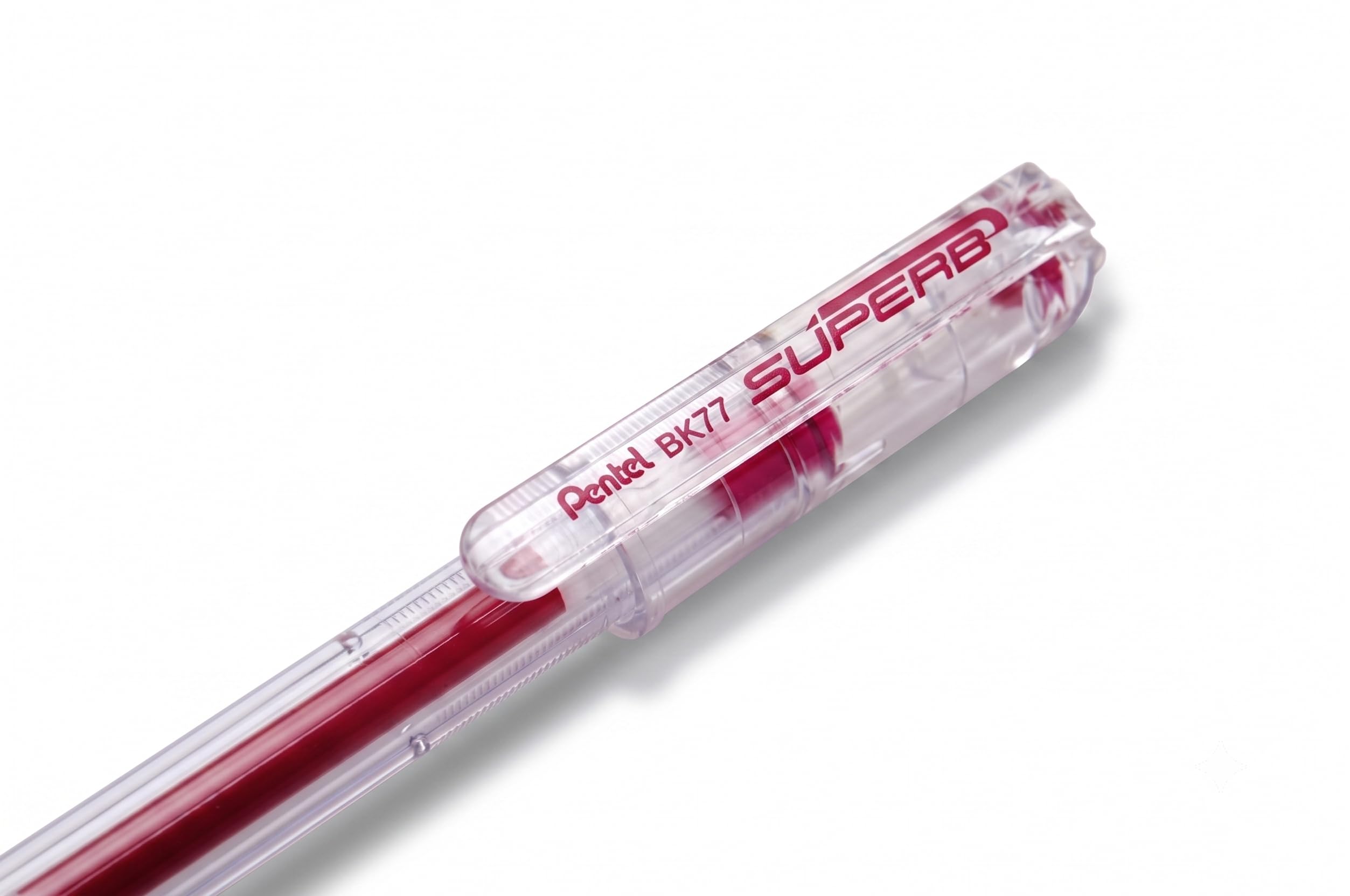 pentel-superb-bk77f-stylo-bille-0-7-mm-rose-lot-de-12 image 4