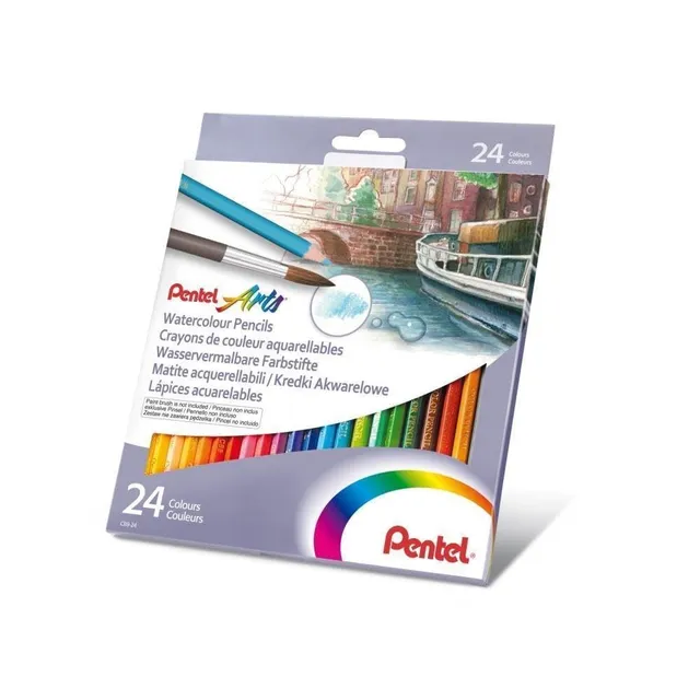 pentel-cb9-24u-crayons-de-couleur-aquarellables-bo-te-de-24 image 1