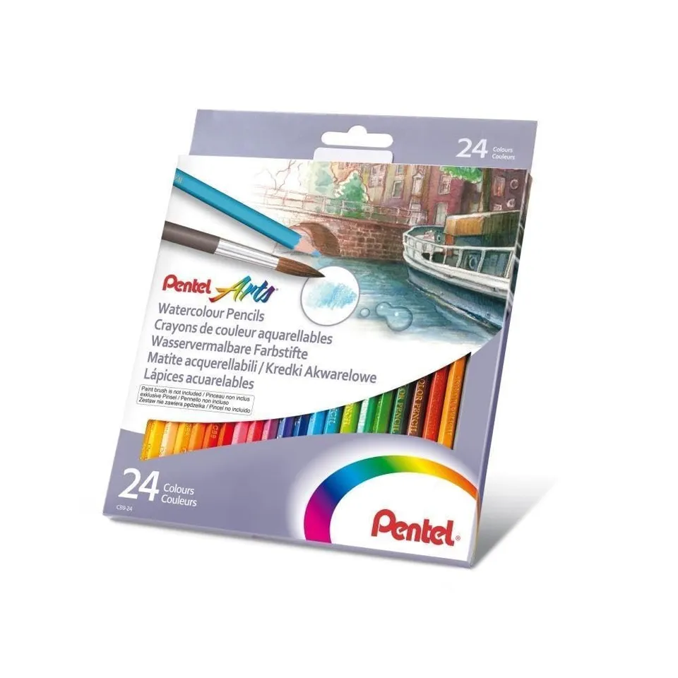 pentel-cb9-24u-crayons-de-couleur-aquarellables-bo-te-de-24 image 1
