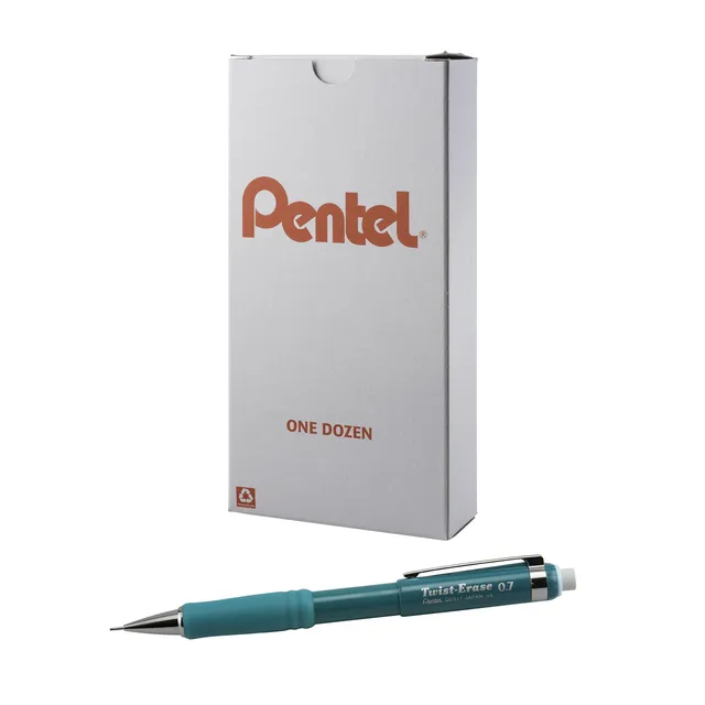 pentel-twist-erase-iii-qe517-porte-mine-0-7-mm-turquoise-lot-de-12 image 1
