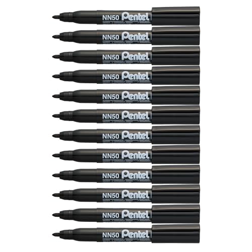 pentel-nn50-a-marqueur-permanent-pointe-conique-moyenne-noir-lot-de-12 image 6