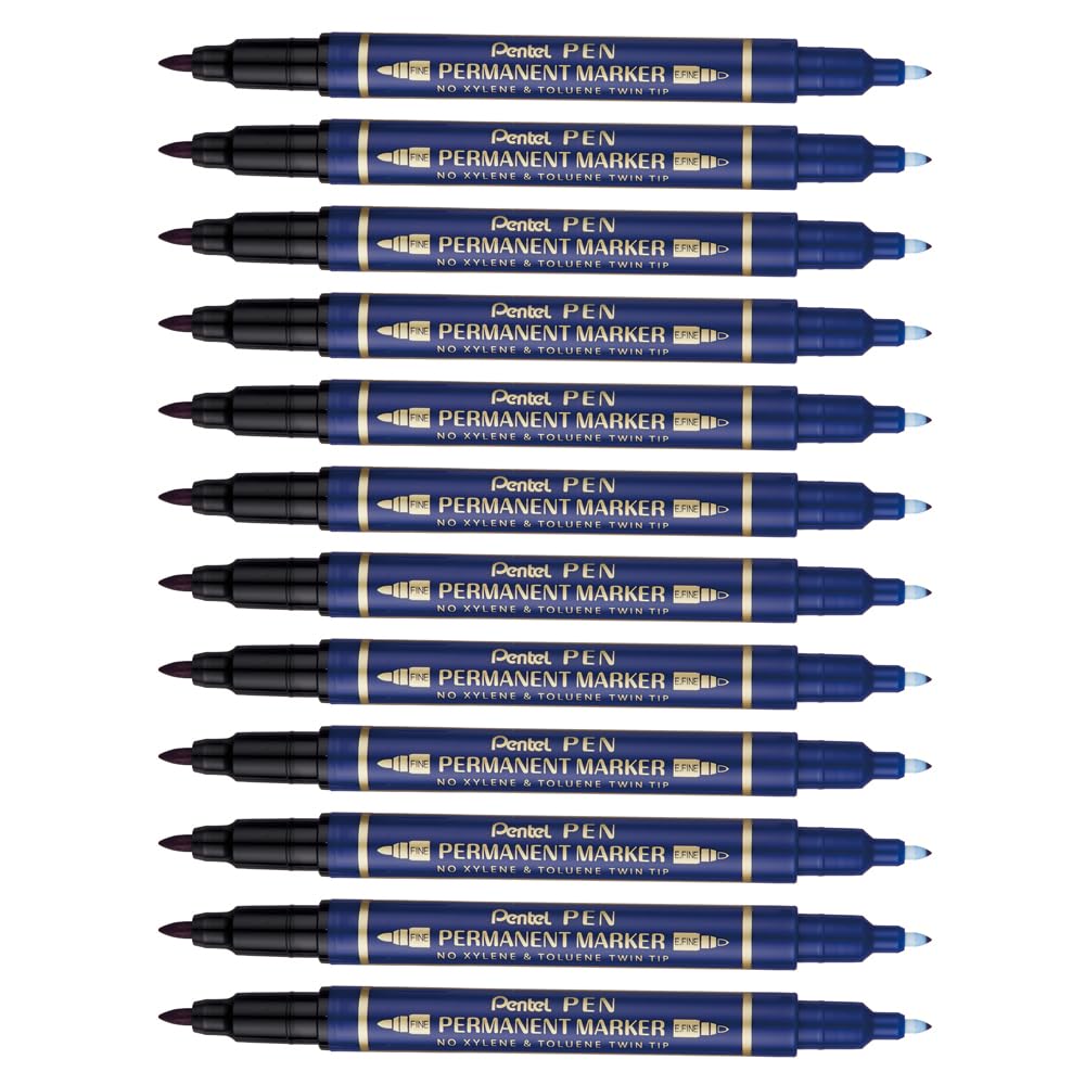 pentel-n75w-ce-pentel-pen-marqueur-permanent-double-pointe-fine-extra-fine-bleu- image 1