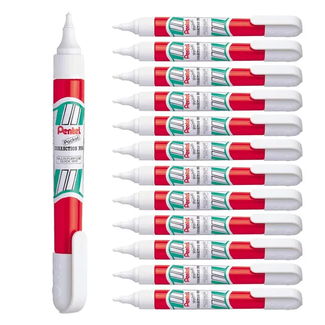 pentel-pentex-pocket-zlc21-wf-stylo-correcteur-liquide-7-ml-lot-de-12 image 1