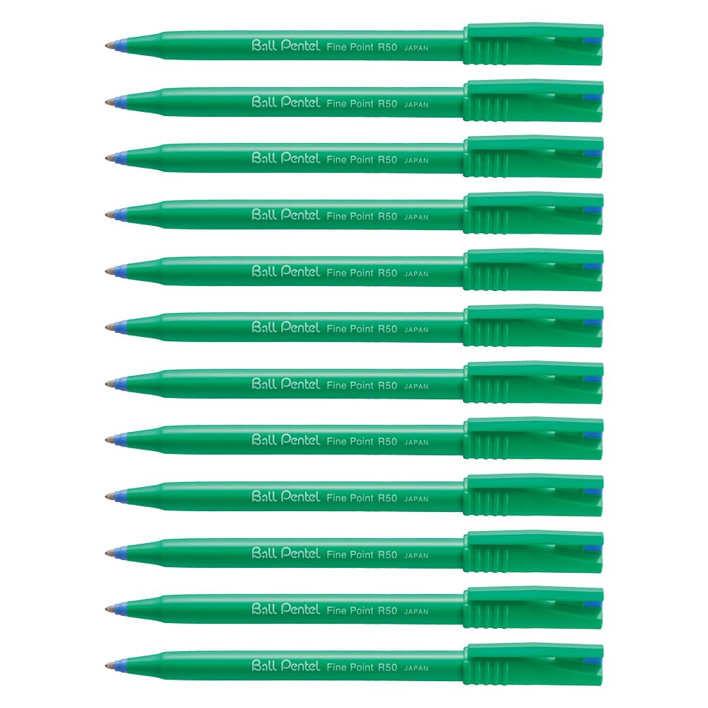 pentel-ball-r50-feutre-bille-0-8-mm-bleu-pack-de-12 image 1
