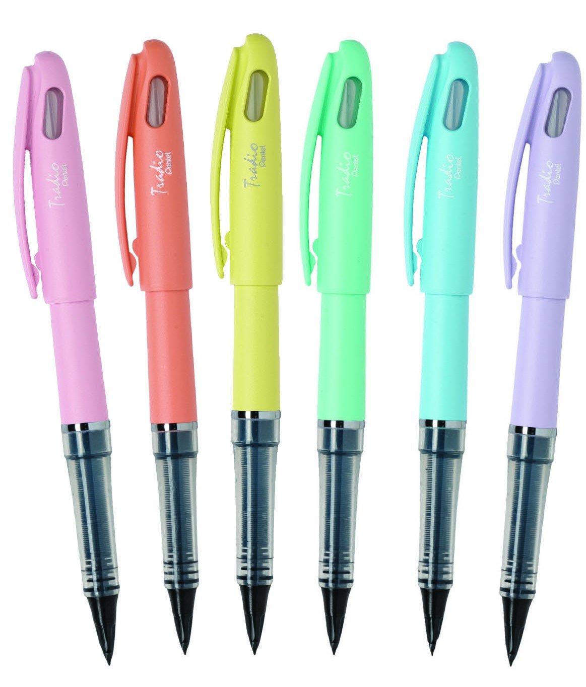 pentel-tradio-pastel-trj97-feutre-plume-lot-de-12-bleu-pastel-encre-noire image 2