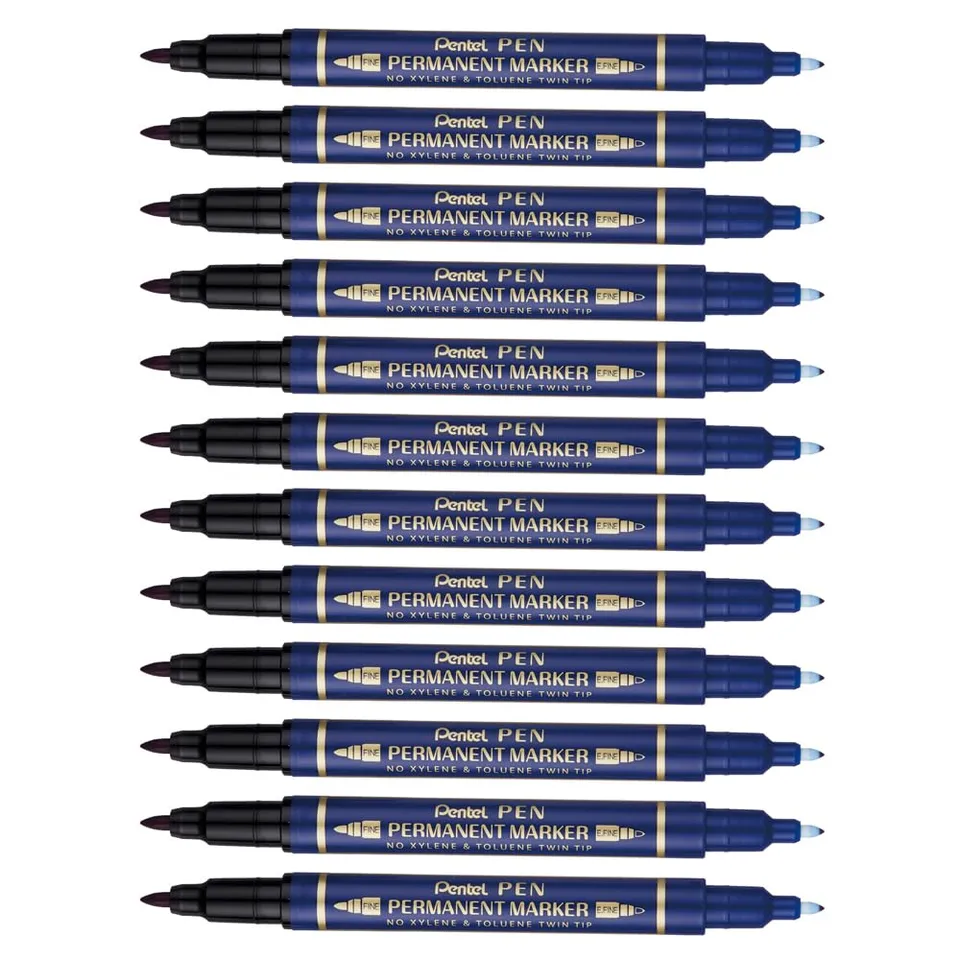 pentel-n75w-ce-pentel-pen-marqueur-permanent-double-pointe-fine-extra-fine-bleu- image 1