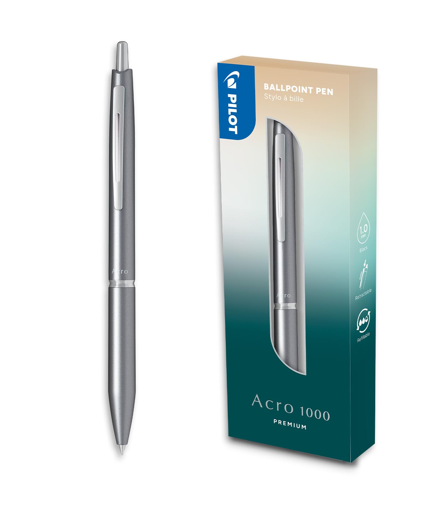 pilot-acro-1000-stylo-bille-premium-r-tractable-bleu-ciel-en-coffret-encre-noire image 8
