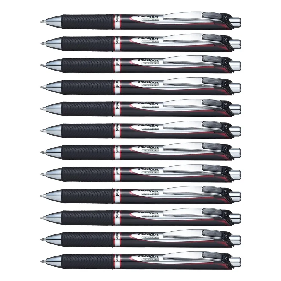 pentel-energel-bl77-x-m-lot-de-12-rollers-gel-r-tractables-0-7-mm-rouge image 1