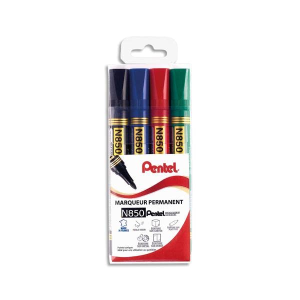 pentel-n850-4-marqueur-permanent-pointe-moyenne-4-2-mm-pochette-de-4-couleurs image 5