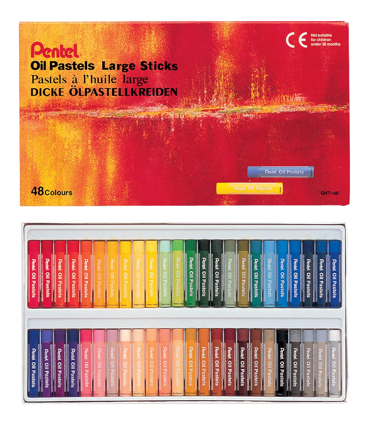 pentel-gh-48-bo-te-de-48-pastels-l-huile-10-mm-couleurs-assorties image 4