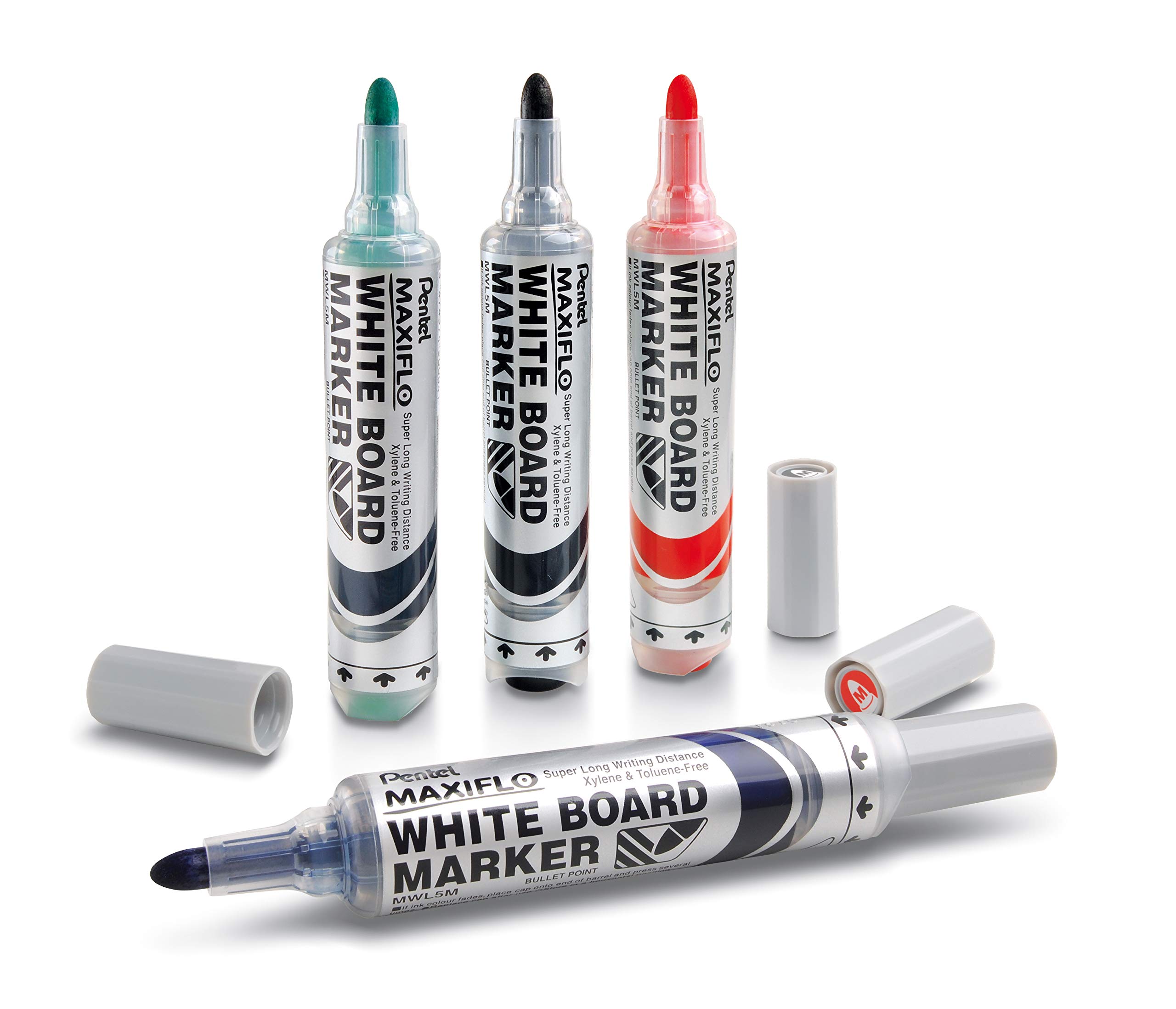 pentel-maxiflo-mwl5m-co-marqueur-tableau-blanc-pointe-ogive-lot-de-12-bleu image 4