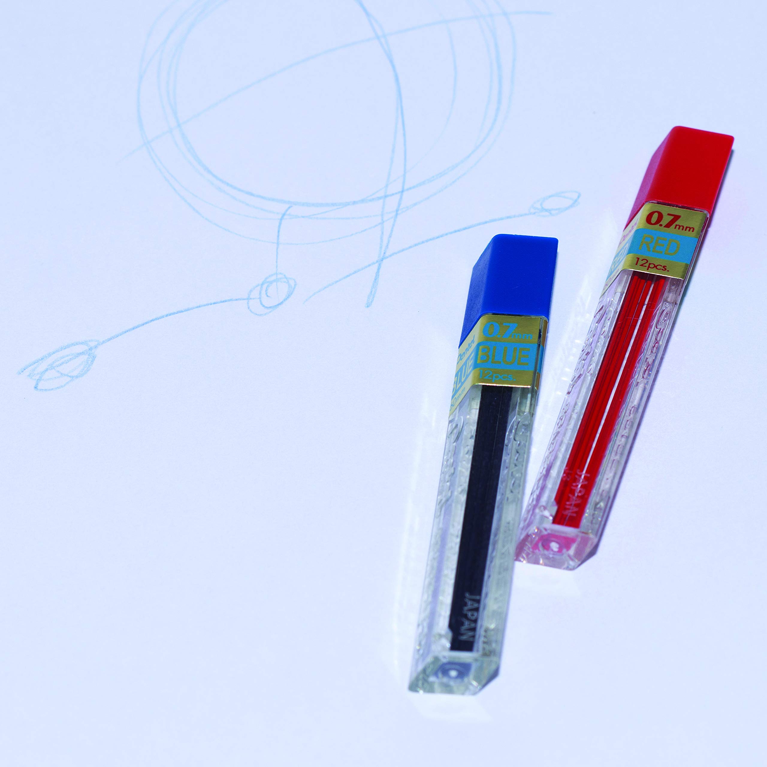 pentel-super-hi-polymer-ppr-7-mines-0-7-mm-rouge-hb-lot-de-12-tui-de-12-mines image 6