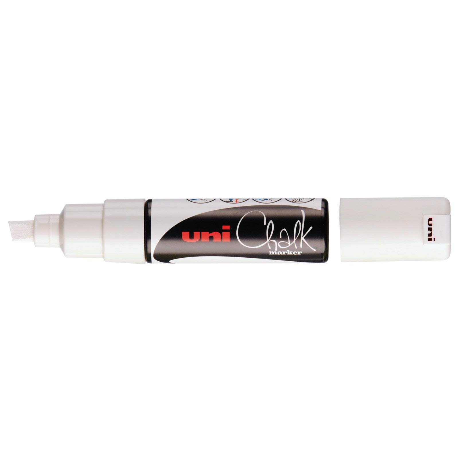 uni-ball-chalk-pwe8k-marqueurs-craie-blanc-pointe-biseaut-e-8-mm-lot-de-5 image 2