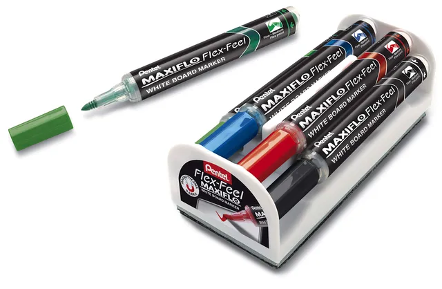 pentel-maxiflo-mwl5sbf-marqueur-tableau-blanc-pointe-conique-flexible image 1