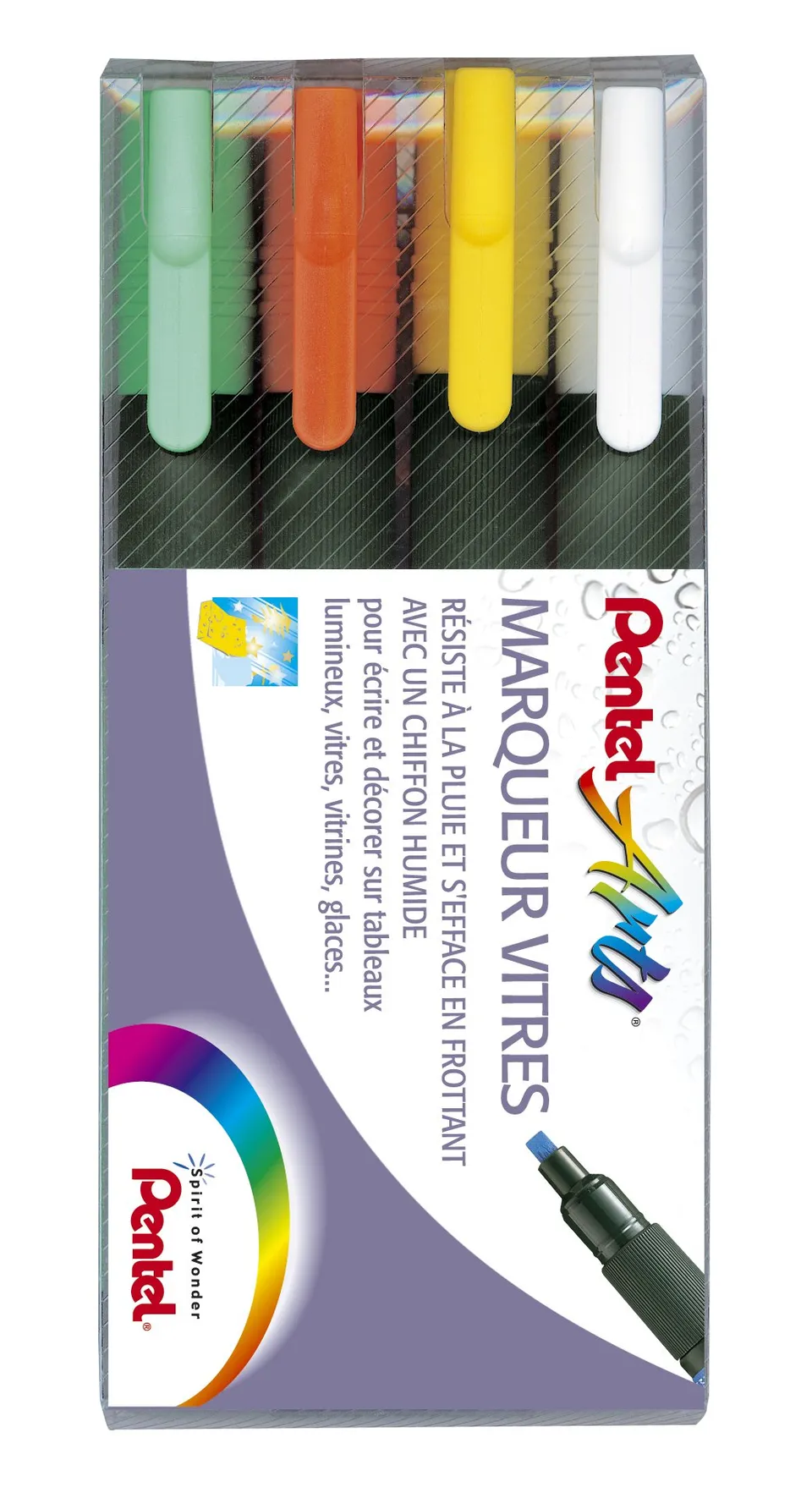 pentel-weterase-smw26-marqueur-craie-vitre-4-6-mm-pochette-de-4-assortis image 1