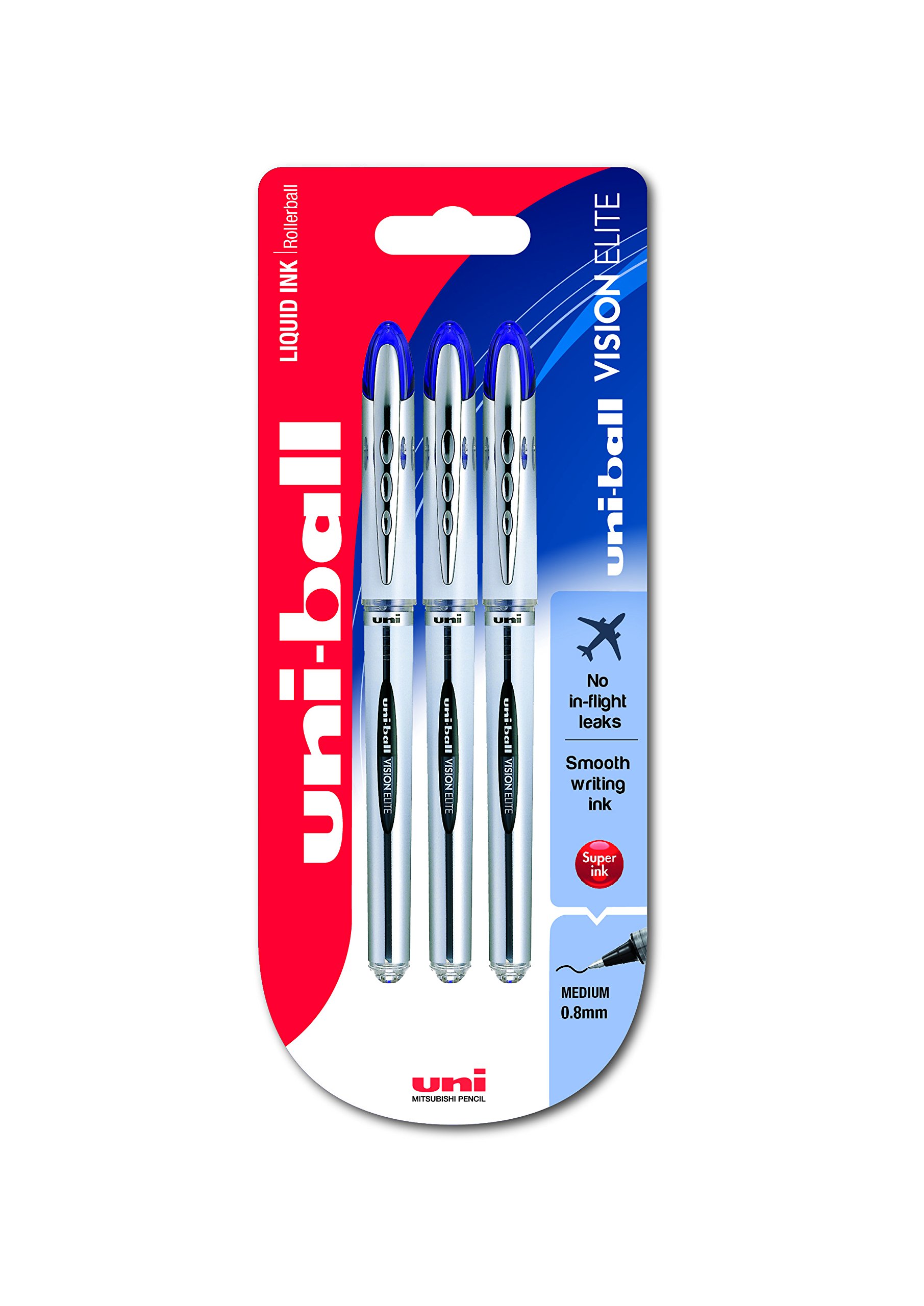 uni-ball-vision-elite-roller-encre-liquide-0-8-mm-noir-lot-de-12 image 3